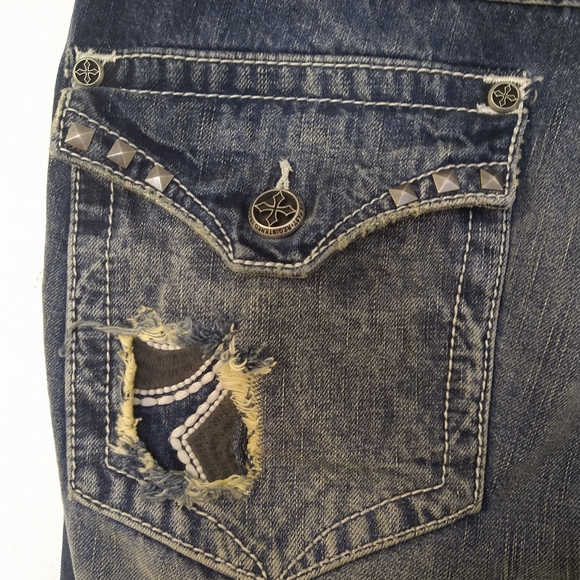 Affliction Distressed Denim Jeans Size 34 - Picture 8 of 13